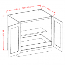 Shaker Navy Blue 27" Full Height Door Base Cabinet w/ 1 Rollout Shelf