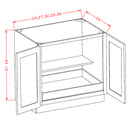 Belmont Almond 27" Full Height Door Base Cabinet w/ 1 Rollout Shelf Pre-Assembled