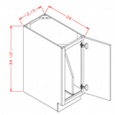 Shaker Ivy 15" Full Height Door Base Cabinet w/ Tray Dividers
