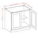 Belmont Almond 30" Full Height Door Base Cabinet