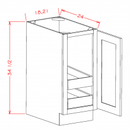 Belmont Almond 18" Full Height Door Base Cabinet w/ 2 Rollout Shelves