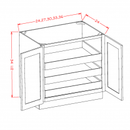 Belmont Almond 24" Full Height Door Base Cabinet w/ 3 Rollout Shelves Pre-Assembled
