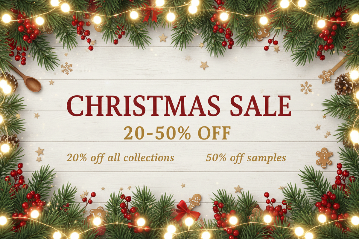 CKO Sale active: we can advertise it as 20-50% off
20% off all collections
50% off in samples

will be for Christmas sales 