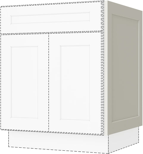 Caldwell Ivory Lower Single Door For 24" Wide Pantry Assembled