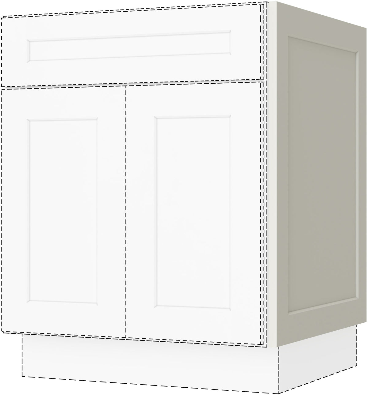 Caldwell Cream White Lower Single Door For 24" Wide Pantry
