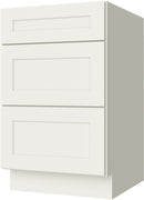 Cream White Shaker 3 Drawer Base 15"