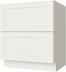 Cream White Shaker 2 Drawer Base 30" Pre-Assembled