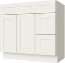 Cream White Shaker Vanity 36" X 21" Doors On The Left