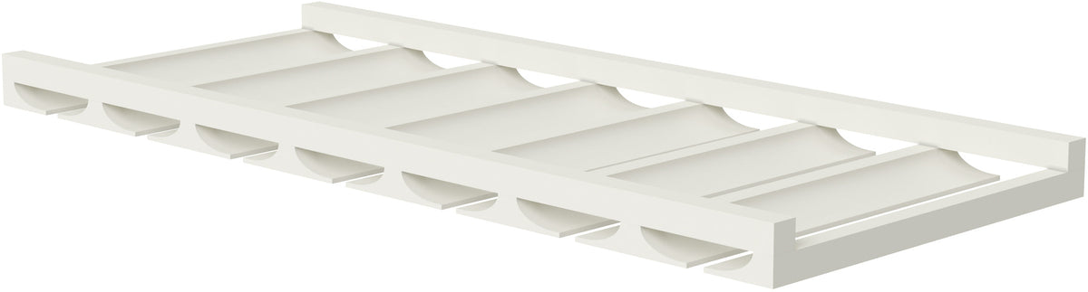 Caldwell Cream White Glass Rack 36" X 12" X 3" Assembled