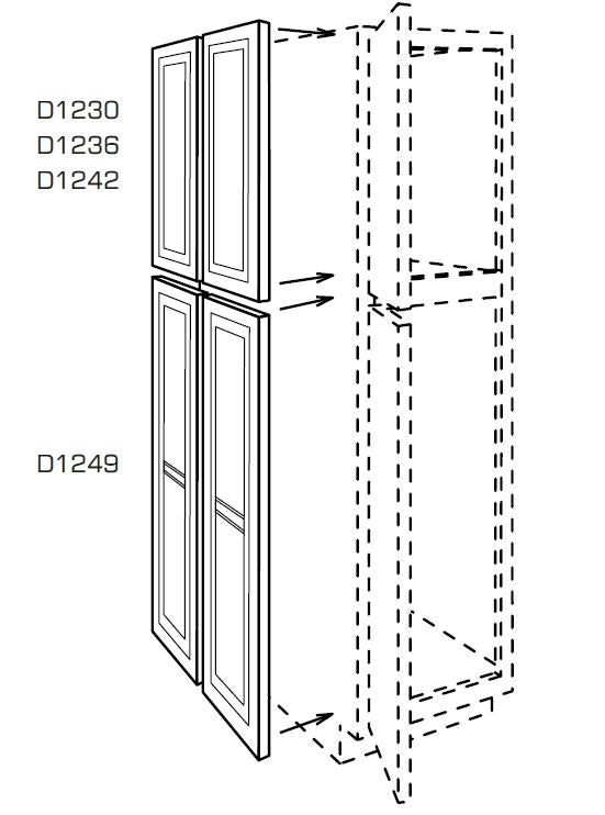 Caldwell Sage Green Lower Single Door For 24" Wide Pantry Assembled