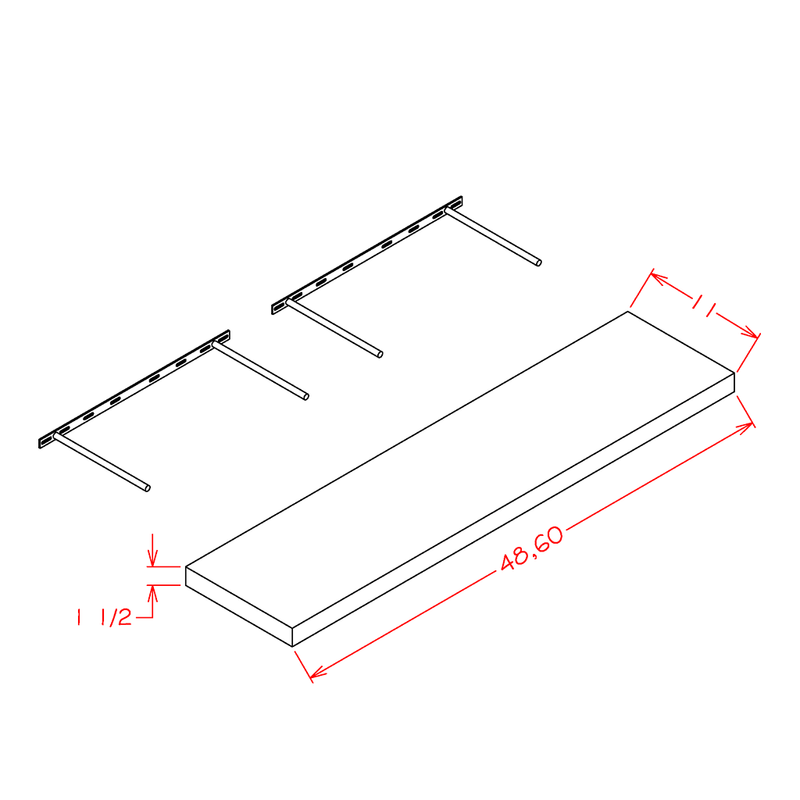 Palermo Gloss White 36" Floating Shelf