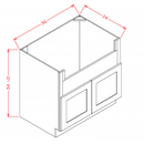 Belmont Almond 36" Farmhouse Sink Base Pre-Assembled