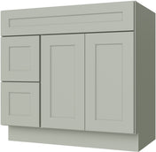 Caldwell Sage Green Vanity 36" X 21" Doors On The Right