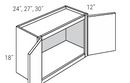 Rustic Shaker 24"W x 18"H Wall Bridge Cabinet Pre-assembled
