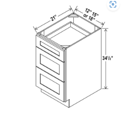 Wilder White Oak Three Drawer 24" Vanity Base Cabinet