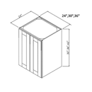 White Shaker 24" W x 30" H Double Door Wall Cabinet