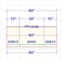 Shaker White 60" Island with 15" Drawers (countertops not included)