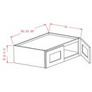 Shaker Grey 36" W x 12" H Wall Refrigerator Cabinet