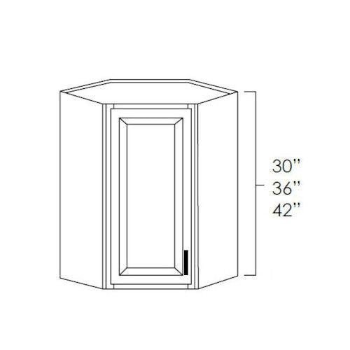 Toffee Shaker 24" x 36" Diagonal Corner Wall Cabinet