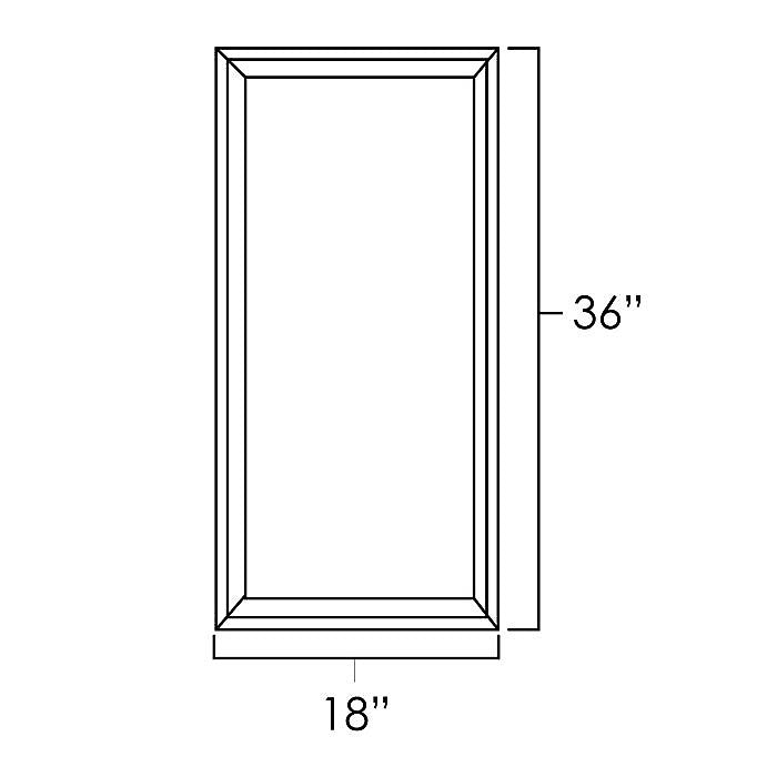 Prescott White 18" x 36" Single Plain Glass Doors Assembled