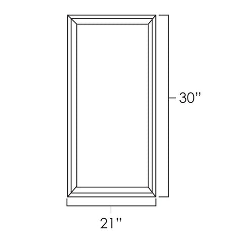 Prescott White 21" x 30" Single Plain Glass Doors