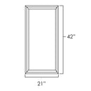 White Shaker 21" x 42" Single Plain Glass Doors