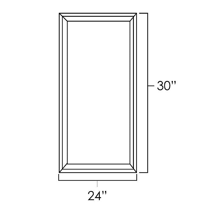 White Shaker 24" x 30" Wall Cabinet Plain Glass Doors