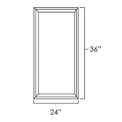Prescott White 24" x 36" Double Plain Glass Doors