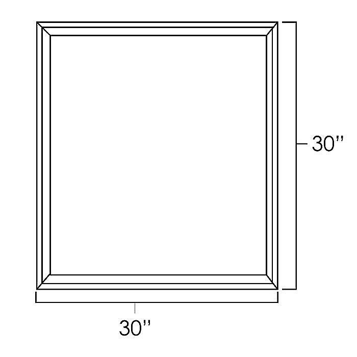 White Shaker 30" x 30" Wall Cabinet Plain Glass Doors