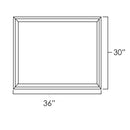 White Shaker 36" x 30" Wall Cabinet Plain Glass Doors