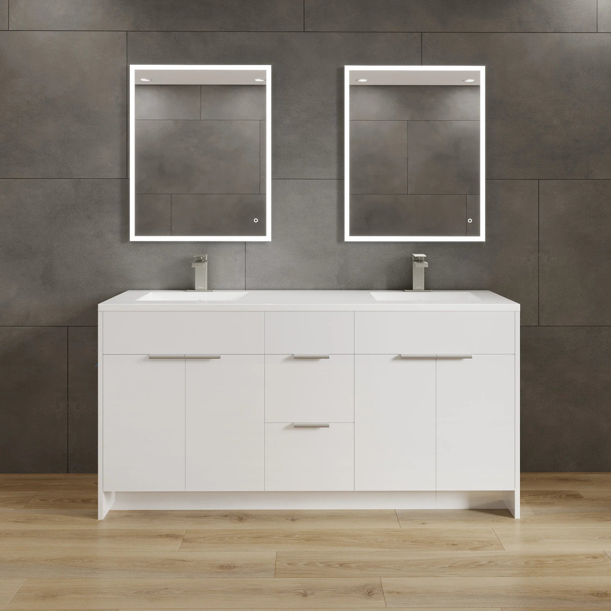 Palermo Gloss White Vanities Pre-Assembled - Palermo Gloss White Vanities Pre-Assembled