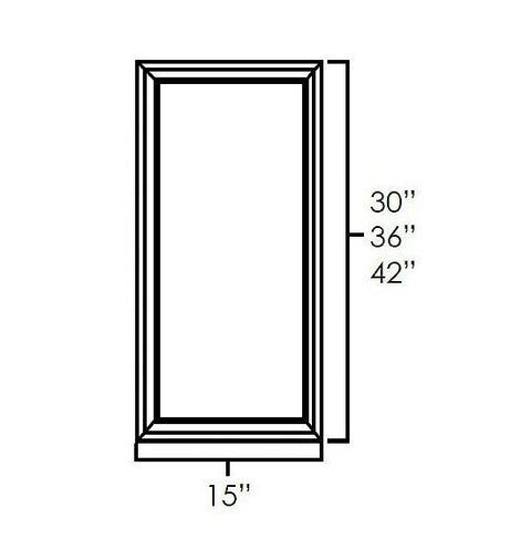 Prescott White 30" Single Plain Glass Door Assembled