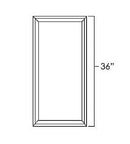 White Shaker 36" Single Plain Glass Door Pre-Assembled