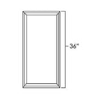 White Shaker 36" Single Plain Glass Door