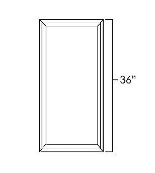 White Shaker 36" Single Plain Glass Door
