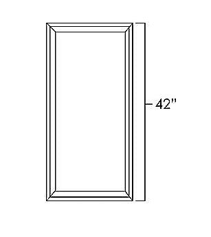 White Shaker 42" Single Plain Glass Door