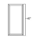 White Shaker 42" Single Plain Glass Door Pre-Assembled
