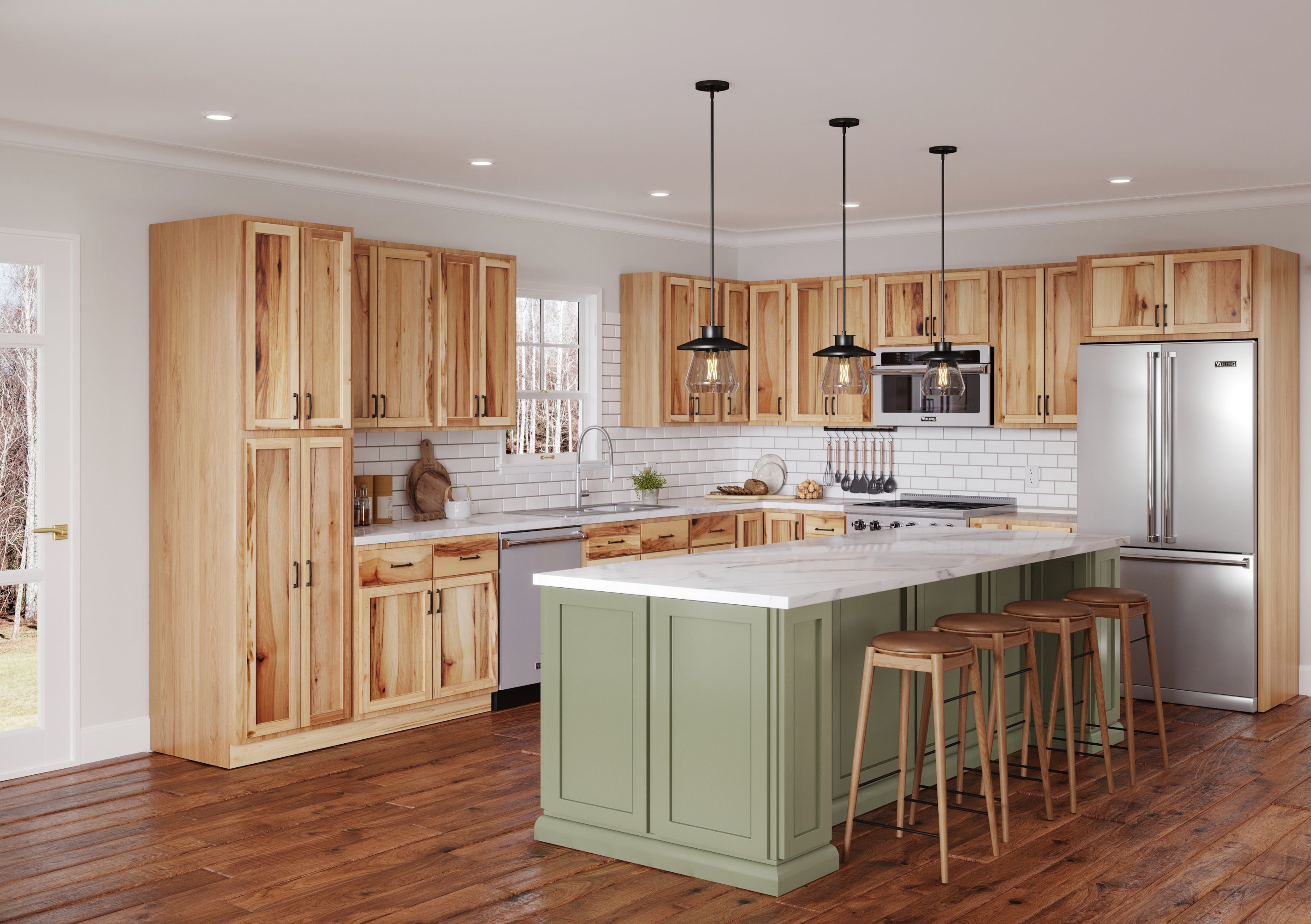 Rustic Hickory Kitchen Cabinets