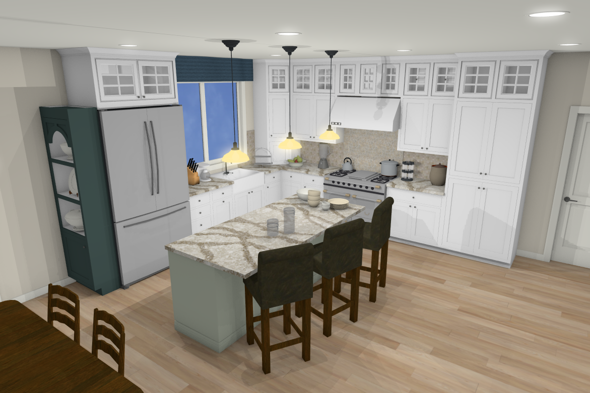 Sage Green Shaker 84" Island (countertops not included)