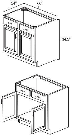 Snow White Shaker 33" Sink Base