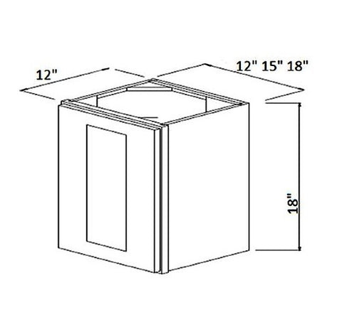 Prescott White 15" Single Door Wall Cabinet