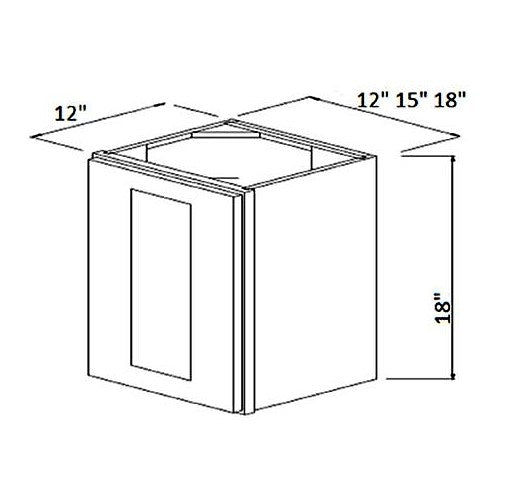 Prescott White 18" Single Door Wall Cabinet Assembled