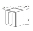 White Shaker 15" Single Door Wall Cabinet Pre-Assembled