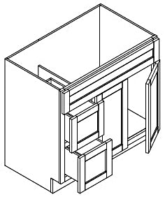 Caldwell Sage Green Vanity 36" X 21" Doors On The Right