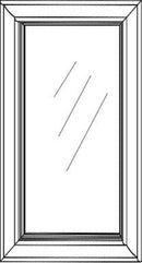 Cream White Shaker Glass Door 18" X 42" Textured Glass