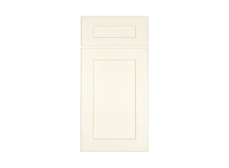 White Shaker L-Shape 8x11 Cabinet Set for 90H Kitchen with Crown