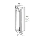 Smoky Gray 12" x 36" Wall End Angle Cabinet