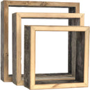 Open Box Reclaimed Barn Wood Floating Shelves (Set of 3)