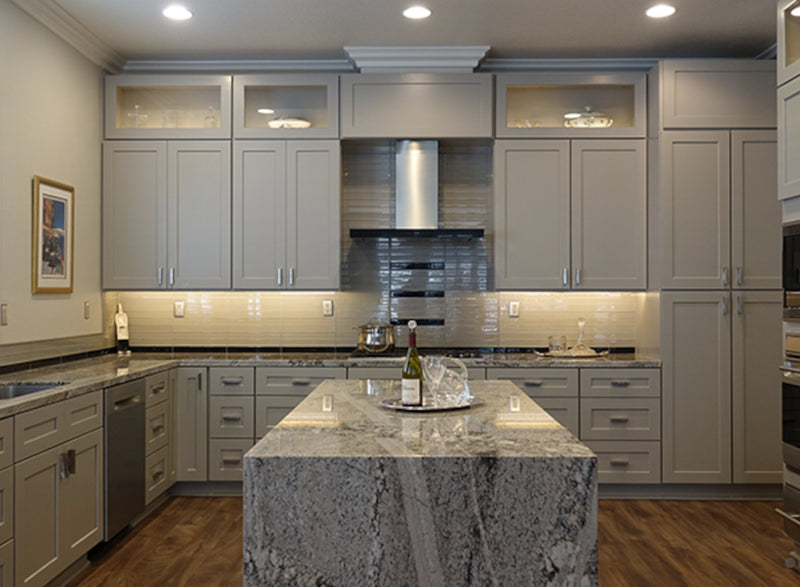 Stone Harbor Gray Kitchen 10x10 LShaped Kitchen Design Lay