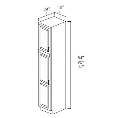 Toffee Shaker 18" x 84" Pantry Cabinet